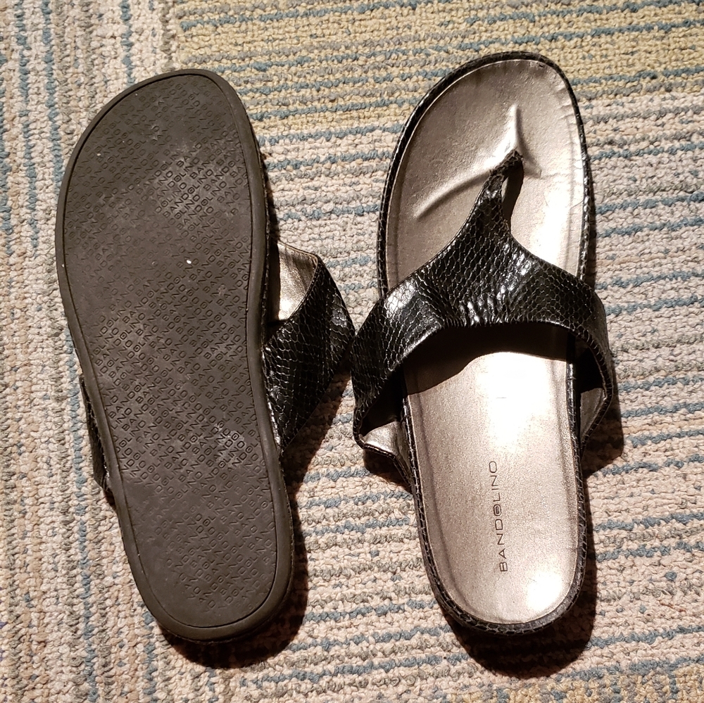 Bandolino Faux Croc With Man Made Soles Flip Flops